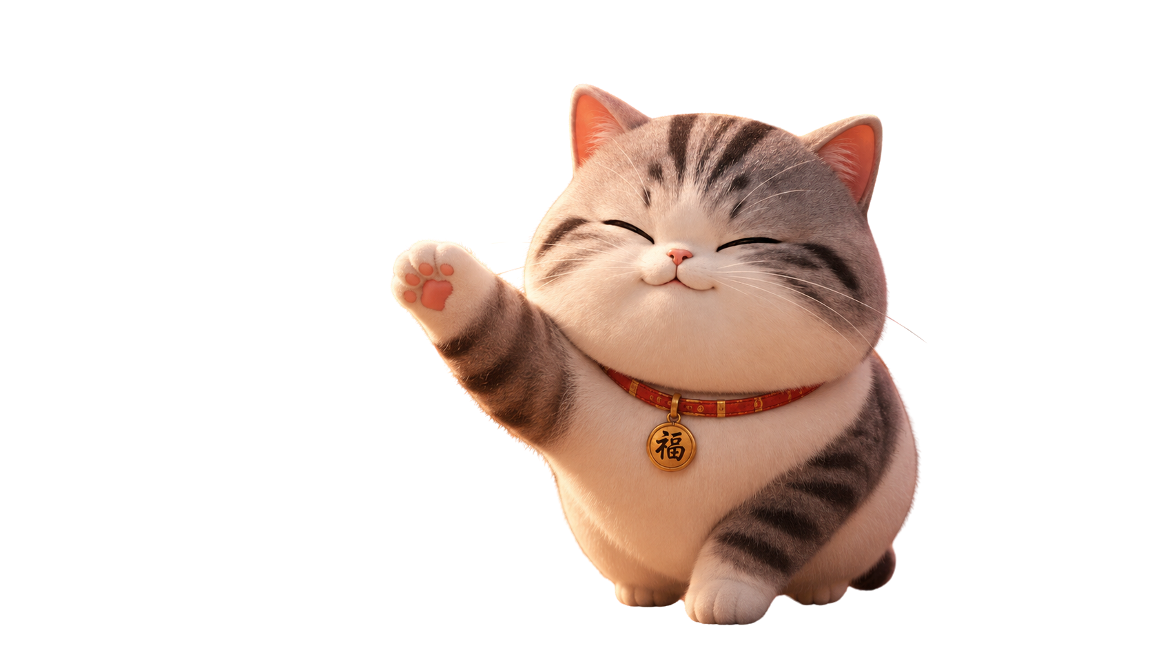 Chi Cat raising a paw in greeting